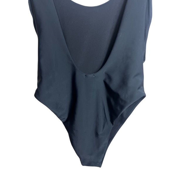 Aerie Maillot De Bain One-Piece Swimsuit Scoop Neck Low Cut Back Lined Black L - Picture 6 of 8